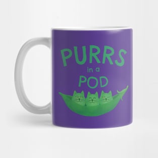 Purrs in a Pod – Cute Cartoon Drawing of Veggie Cat Peas Mug